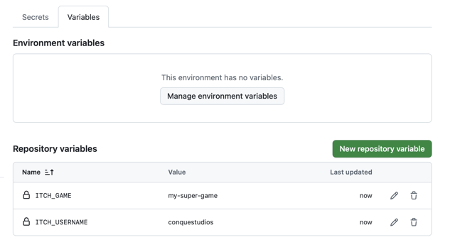 github variables
